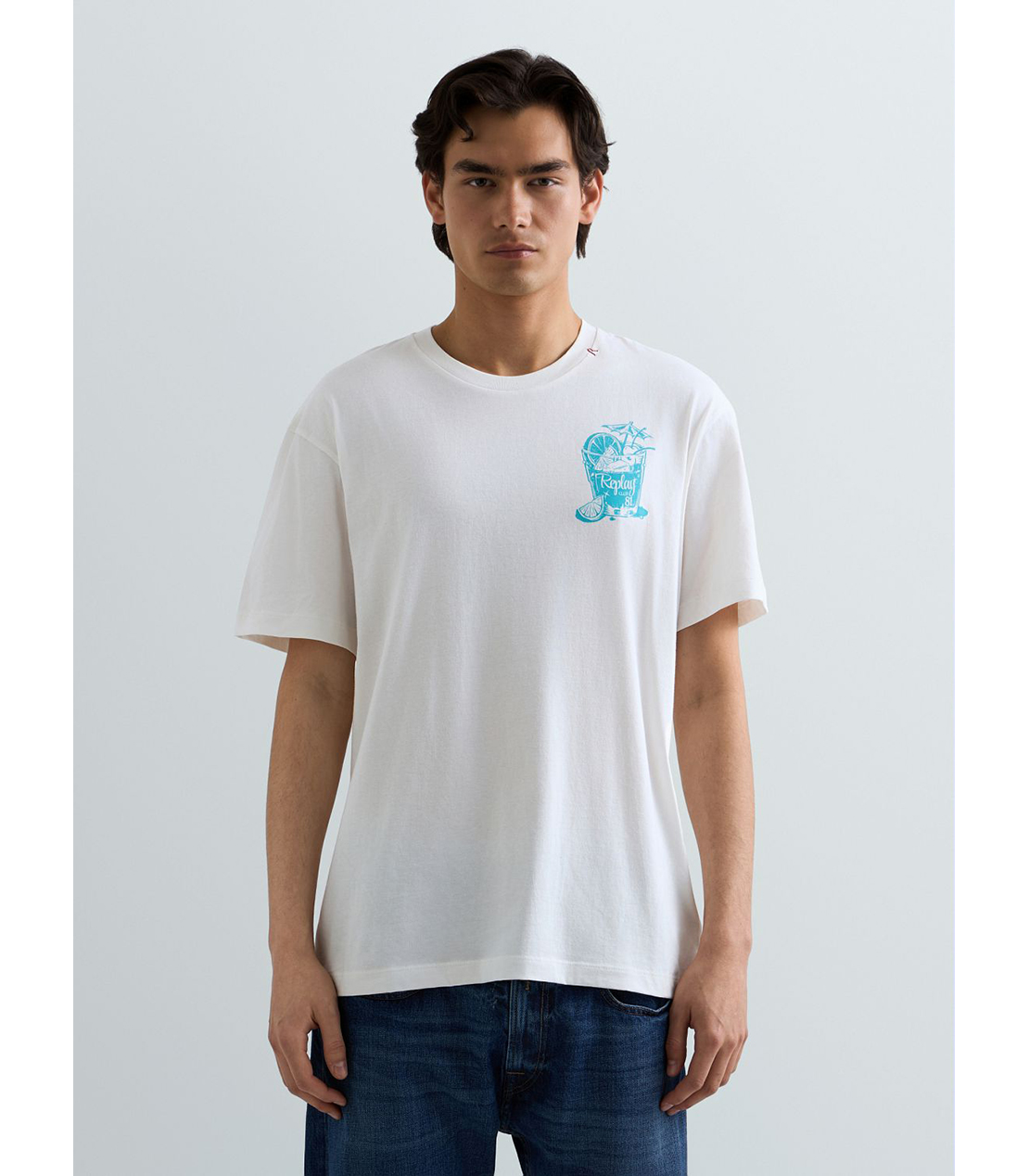 ベーシックジャージーカクテルプリント Tシャツ 詳細画像 ホワイト 1